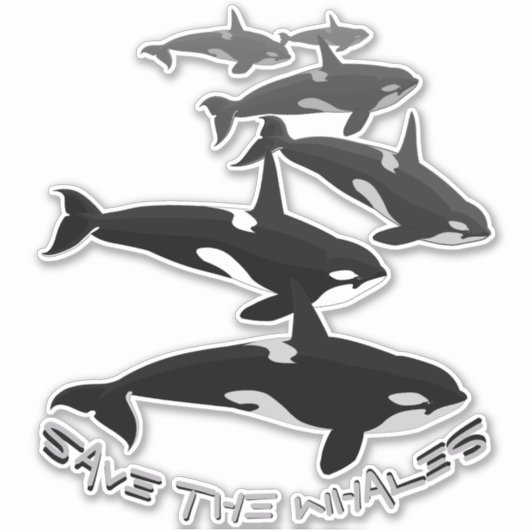 Orca Kunst Stickers Gepersonaliseerde Walvis Decal (Voorkant)