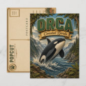 Orca Kust Fjorden POPCUT Briefkaart (Voorkant / Achterkant)