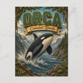 Orca Kust Fjorden POPCUT Briefkaart