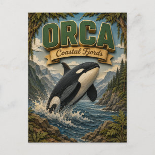 Orca Kust Fjorden POPCUT Briefkaart