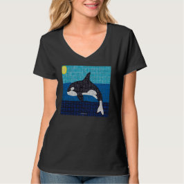 Orca (levendig) - Dames V-hals T-shirt