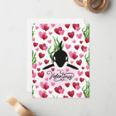 Orca Love Valentine’s Day Card in White Notitiekaartje (Voorkant / Achterkant in situ)