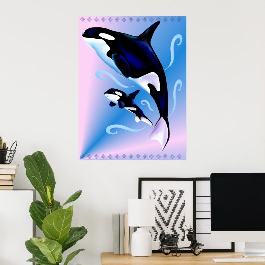 Orca Mam en Baby Print (Thuiskantoor)