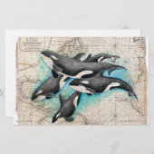Orca Map Atlas Briefpapier (Voorkant / Achterkant)