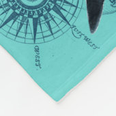 Orca Map Blauwgroen Fleece Deken (Hoek)
