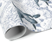 Orca Map Blue Cadeaupapier (Rol Hoek)