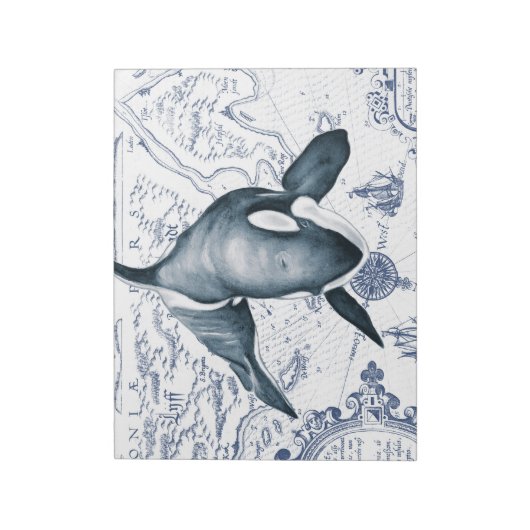 Orca Map Blue Notitieblok (Linkerzijde)