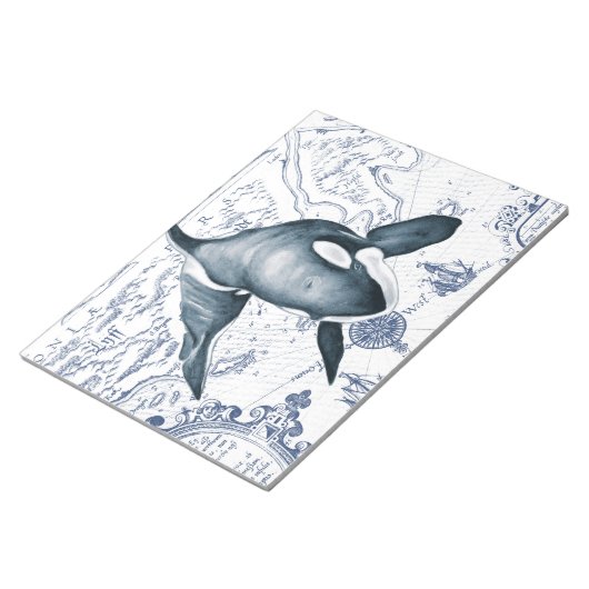 Orca Map Blue Notitieblok (Schuin)