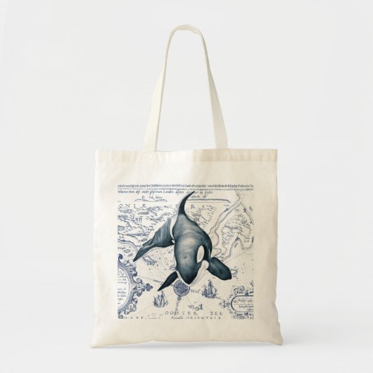 Orca Map Blue Tote Bag (Voorkant)