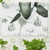 Orca Map Green Theedoek (Gevouwen)
