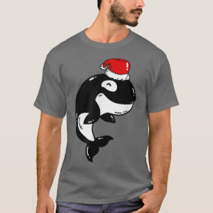 Orca met Santa Hat Funny kerstcadeau T-Shirt