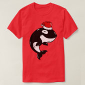 Orca met Santa Hat Funny kerstcadeau T-shirt (Design voorkant)