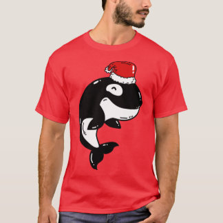 Orca met Santa Hat Funny kerstcadeau T-shirt