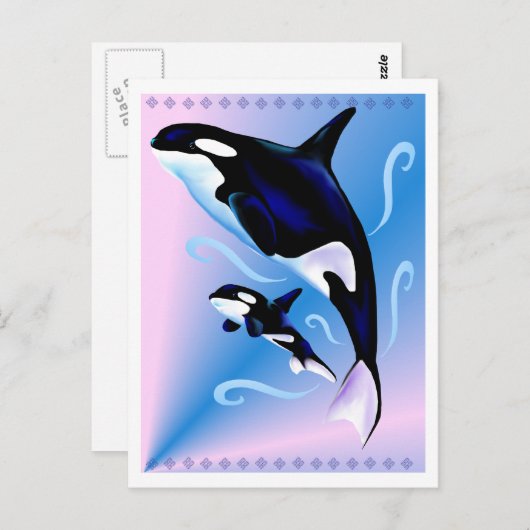 Orca Mom and Baby Postcard Briefkaart (Voorkant / Achterkant)