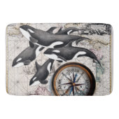 Orca Nautical Compass Badmat (Voorkant)