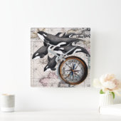 Orca Nautical Compass Vierkante Klok (Huis)