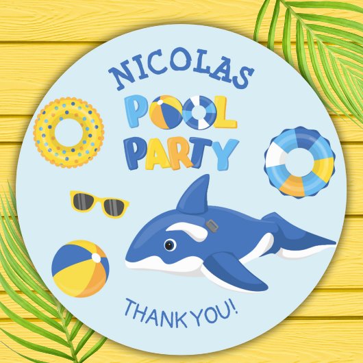 ORCA OPBLAASBARE POOL PARTY RONDE STICKER