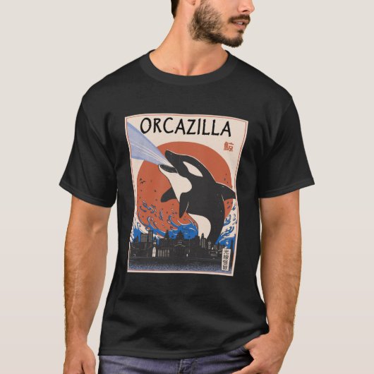 Orca Orcazilla Whale Cadeau Leuke Walvis T-shirt (Voorkant)