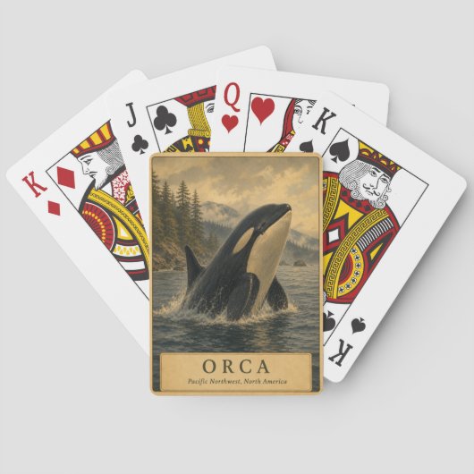 Orca Pacific Northwest VINTAGE Pokerkaarten (Achterkant)