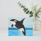 Orca Painting Briefkaart (Staand voorkant)