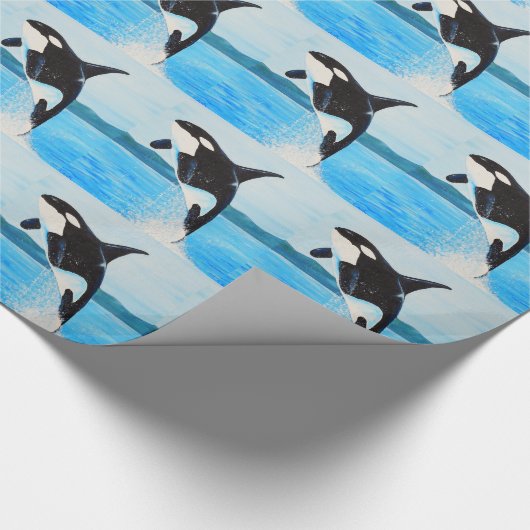 Orca Painting Cadeaupapier (Hoek)