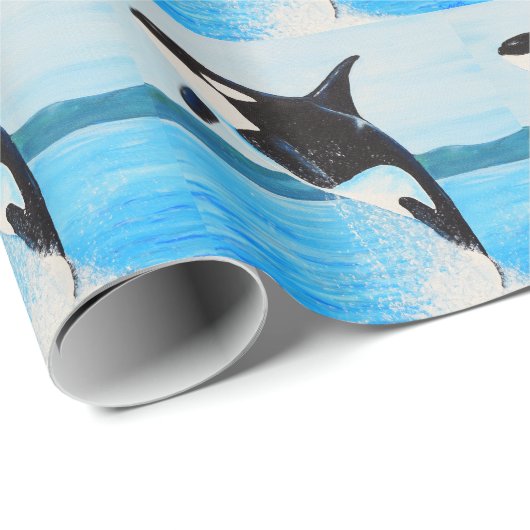 Orca Painting Cadeaupapier (Rol Hoek)