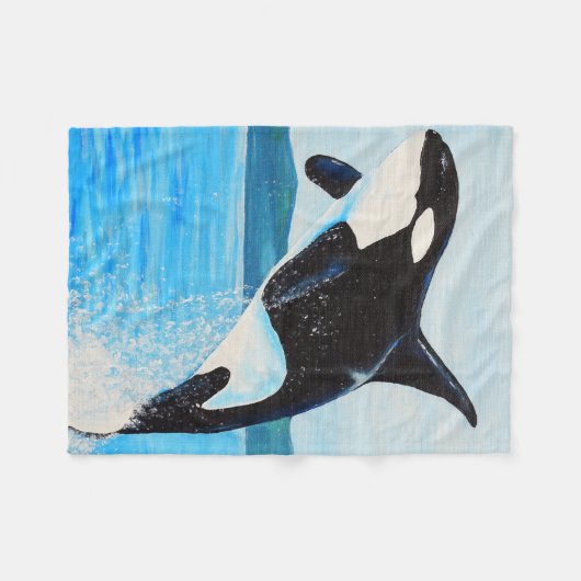Orca Painting Fleece Deken (Voorkant (Horizontaal))