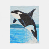 Orca Painting Fleece Deken (Voorkant)