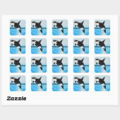 Orca Painting Vierkante Sticker (Vel)