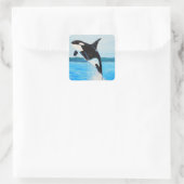 Orca Painting Vierkante Sticker (Tas)