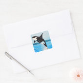 Orca Painting Vierkante Sticker (Envelop)