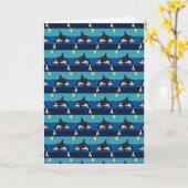 Orca (patroon) - Wenskaart Kaart (Gele Bloem)