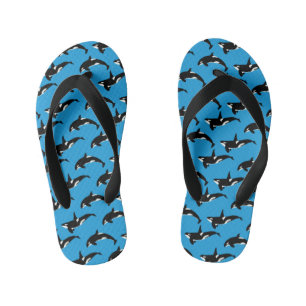 Orca Pattern: Blauw Kinder Teenslippers