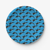 Orca Pattern: Blauw Papieren Bordje (Voorkant)