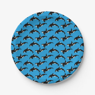Orca Pattern: Blauw Papieren Bordje