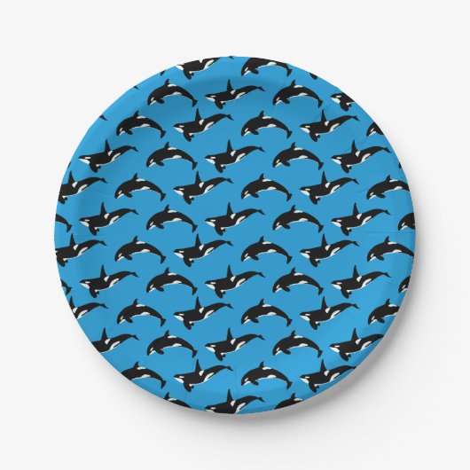 Orca Pattern: Blauw Papieren Bordje (Voorkant)