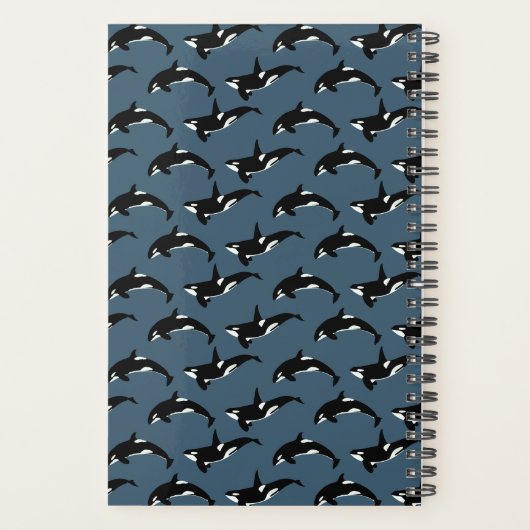 Orca Pattern: Donkerblauw Planner (Achterkant)