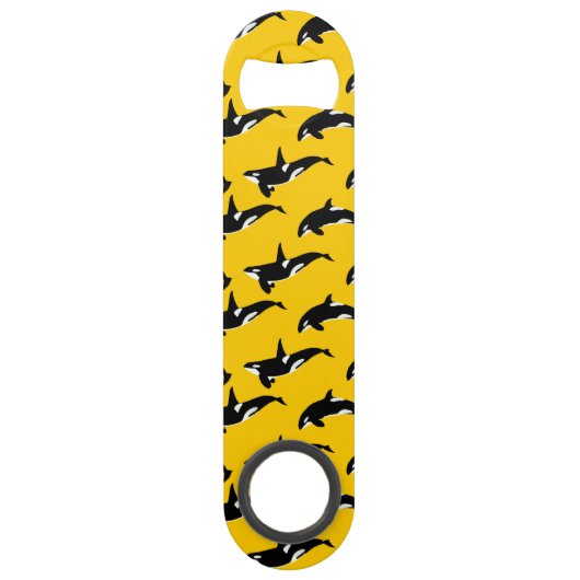 Orca Pattern: Geel Speed Flessenopener (Achterkant)
