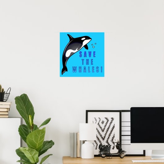 Orca: Red de walvissen! Poster (Thuiskantoor)