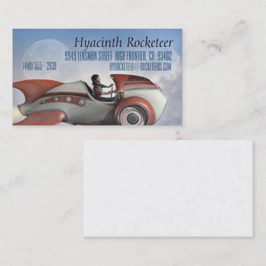 Orca Retro Rocket Visitekaartjes (Voorkant / Achterkant)