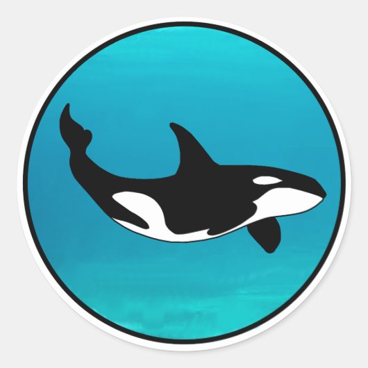 Orca Ronde Sticker (Voorkant)