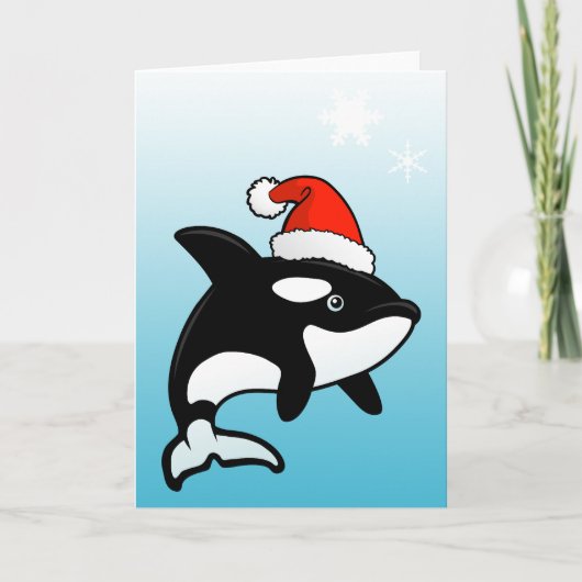 Orca Santa Feestdagen Kaart (Voorkant)