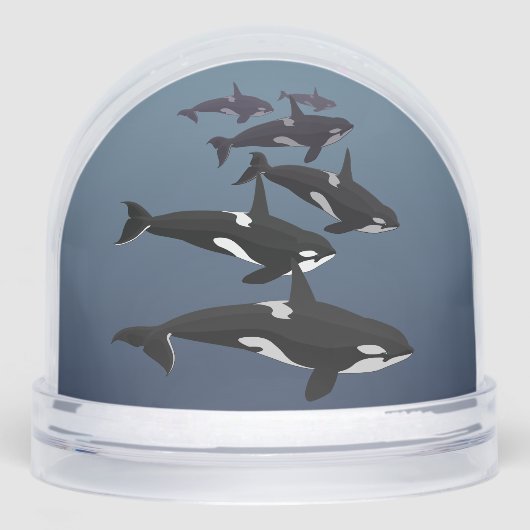 Orca Snow Globe Custom Killer Whale Snow Globe Sneeuwbol (Voorkant)
