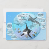 Orca Snow Wereldbol Birthday-uitnodigingen Kaart (Voorkant)