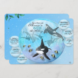 Orca Snow Wereldbol Birthday-uitnodigingen Kaart