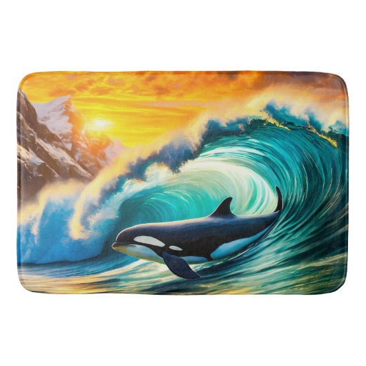 Orca Solo Wave Barrel Fun Design van Rich AMeN Gil Badmat (Voorkant)