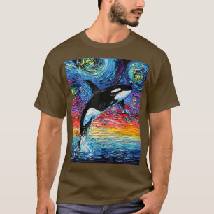 Orca Sterrennacht Killer Whale Sunset Ocean Art va T-shirt