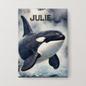  Orca Stormy waves, Personalized Button (Voorkant)