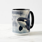 Orca Stormy waves Personalized Mok (Voorkant rechts)