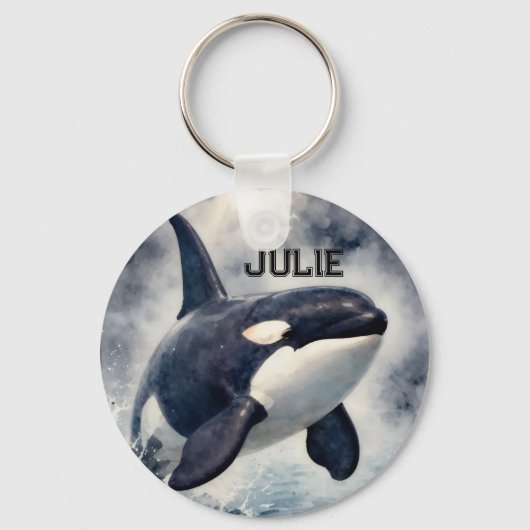  Orca Stormy waves, Personalized Sleutelhanger (Voorkant)